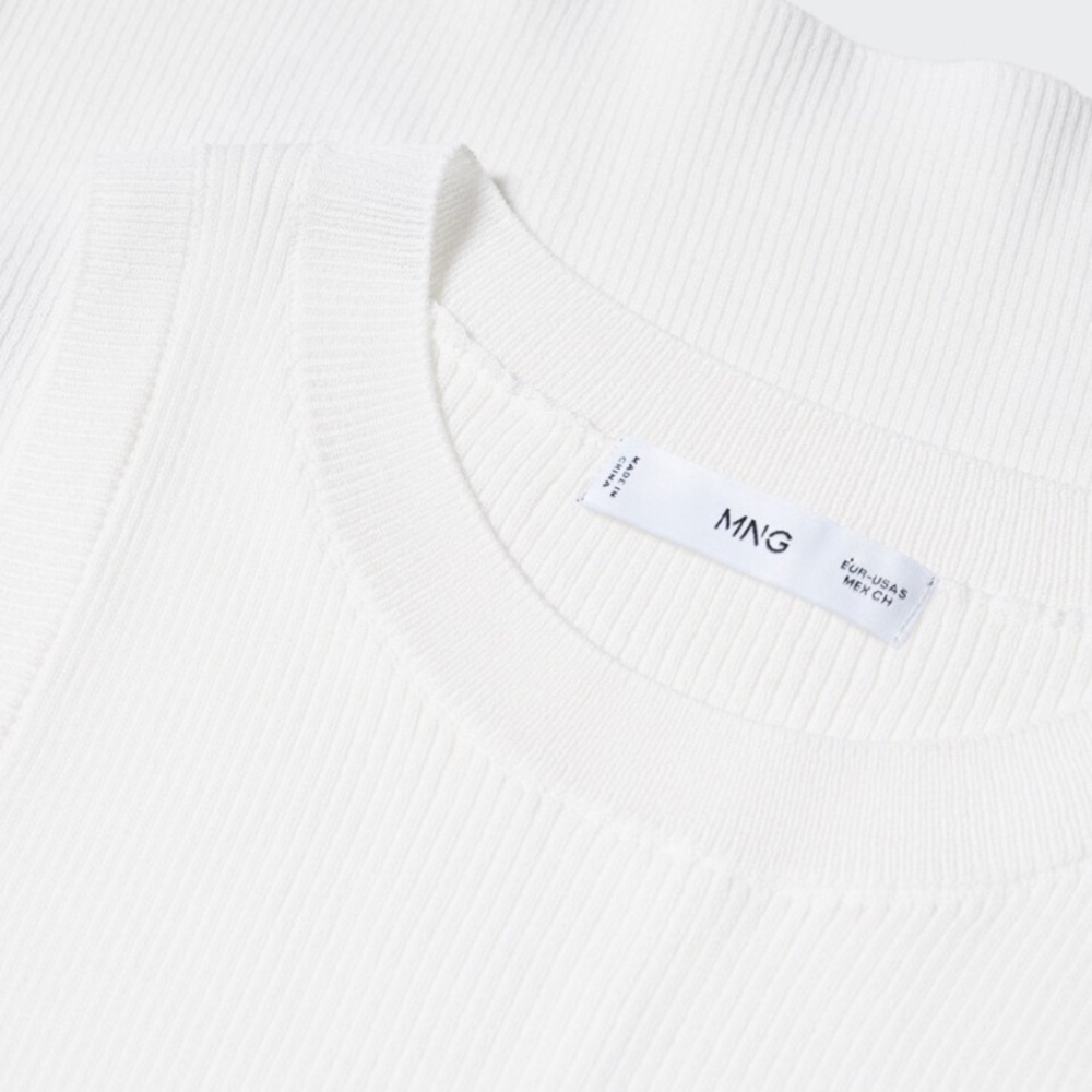 Mango White Ribbed Tank - Picture 2 of 8